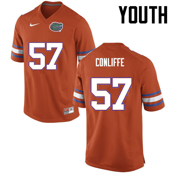 Youth Florida Gators #57 Elijah Conliffe College Football Jerseys-Orange
